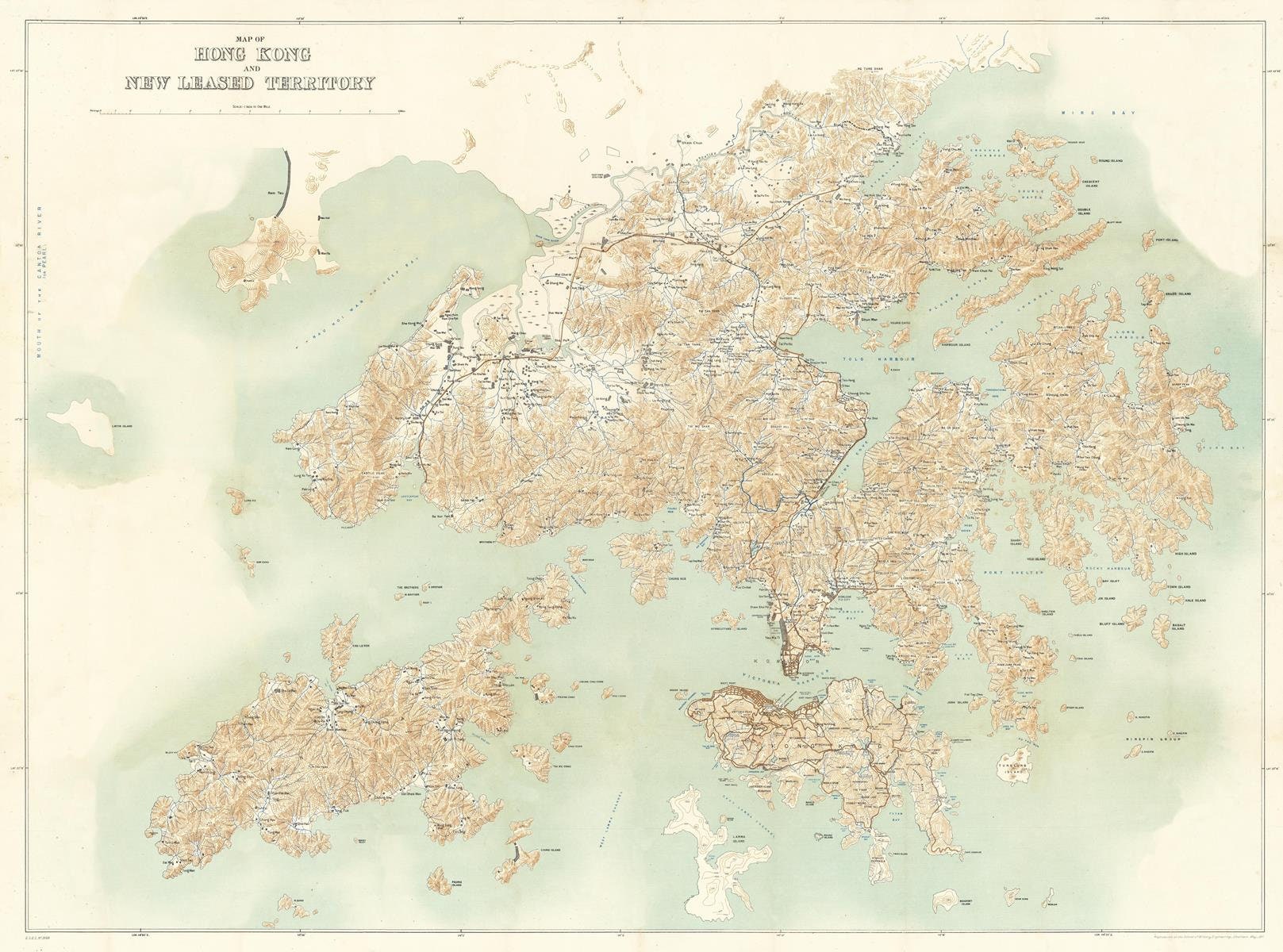 presentation of the map reproduction without a frame