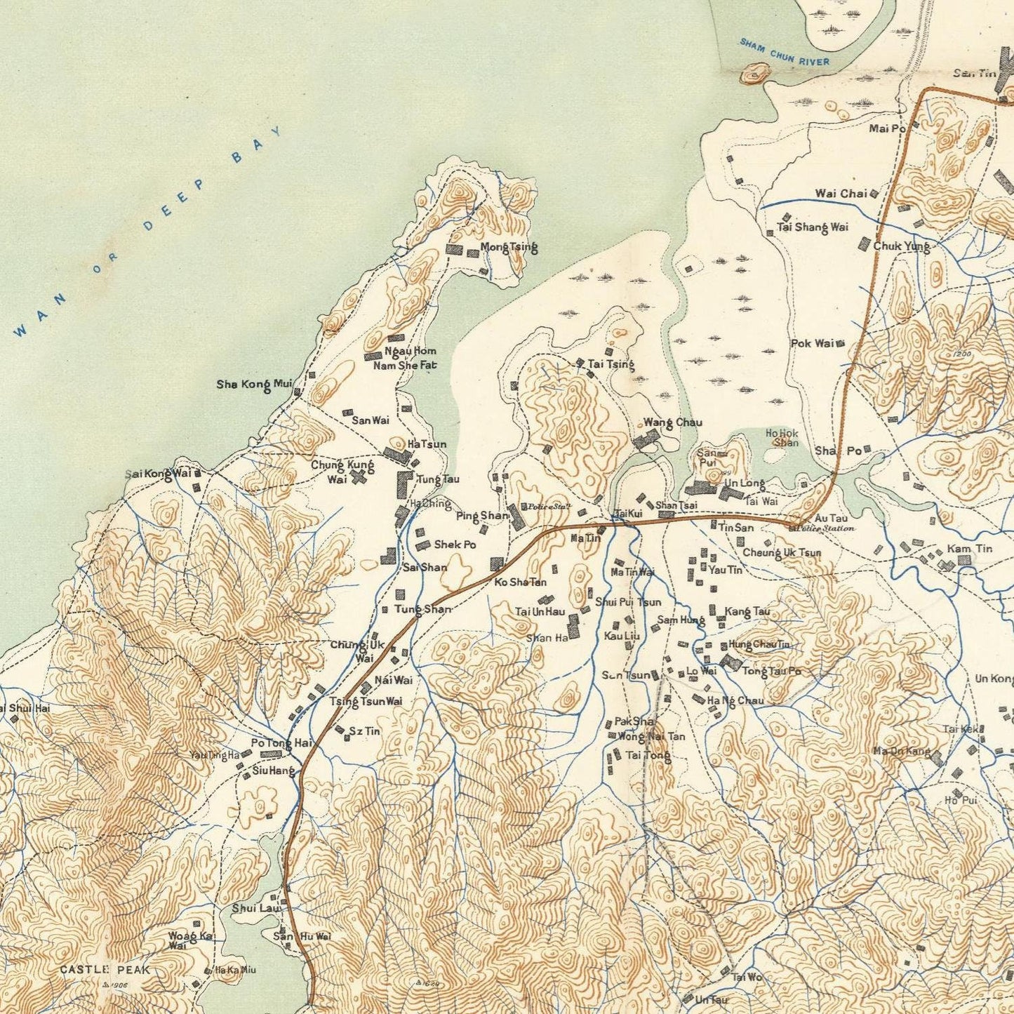 detail of the map from the centre left