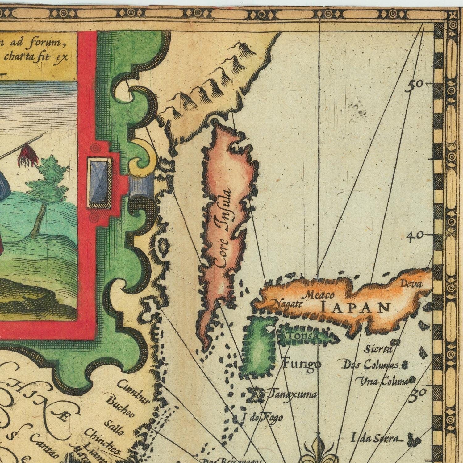 detail of the map from the top right corner