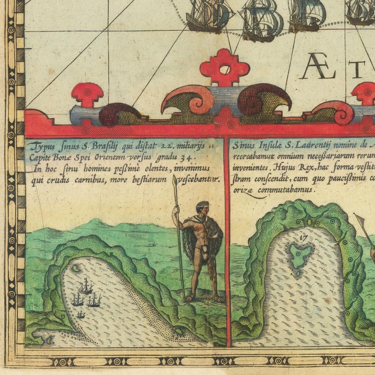 detail of the map from the bottom left corner