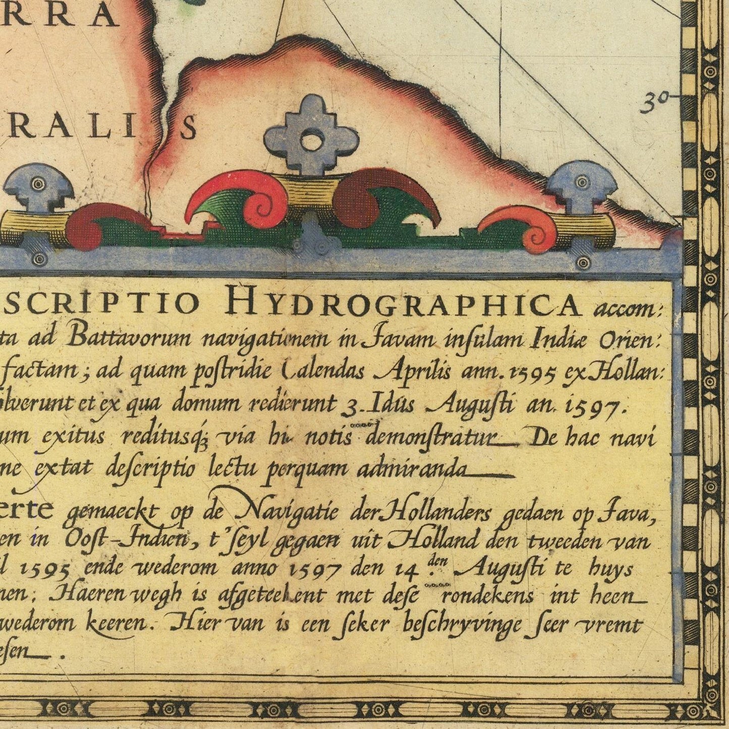 detail of the map from the bottom right corner