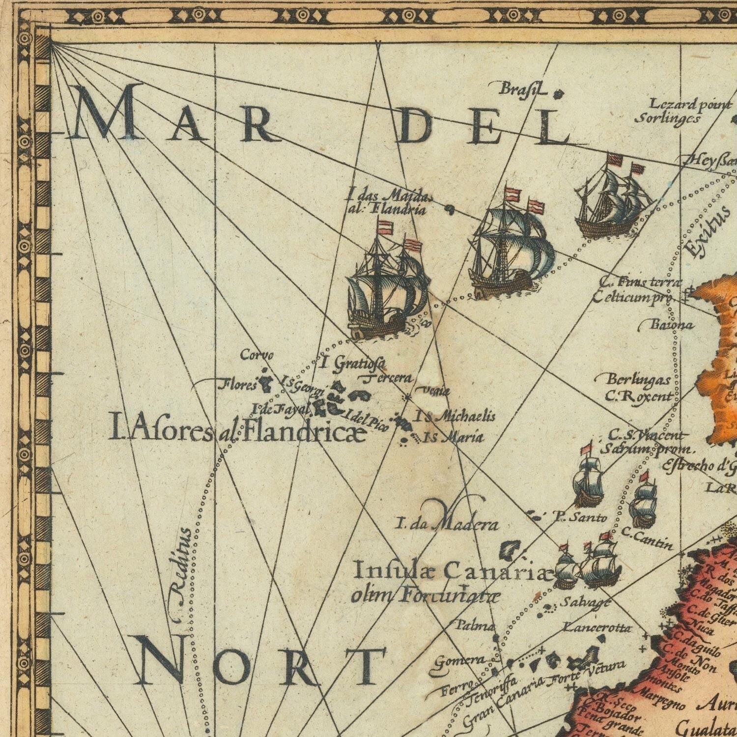 detail of the map from the top left corner