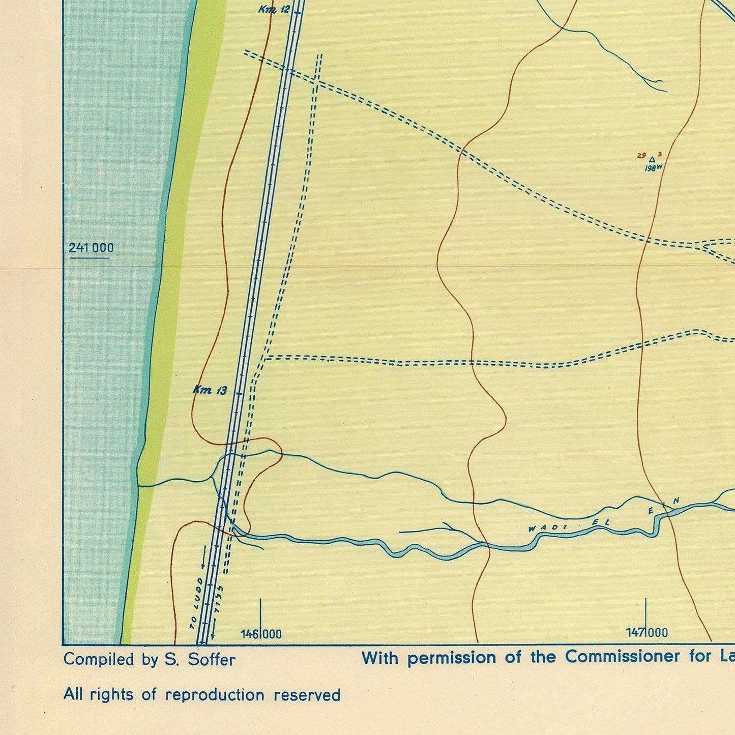 detail of the map from the bottom left corner