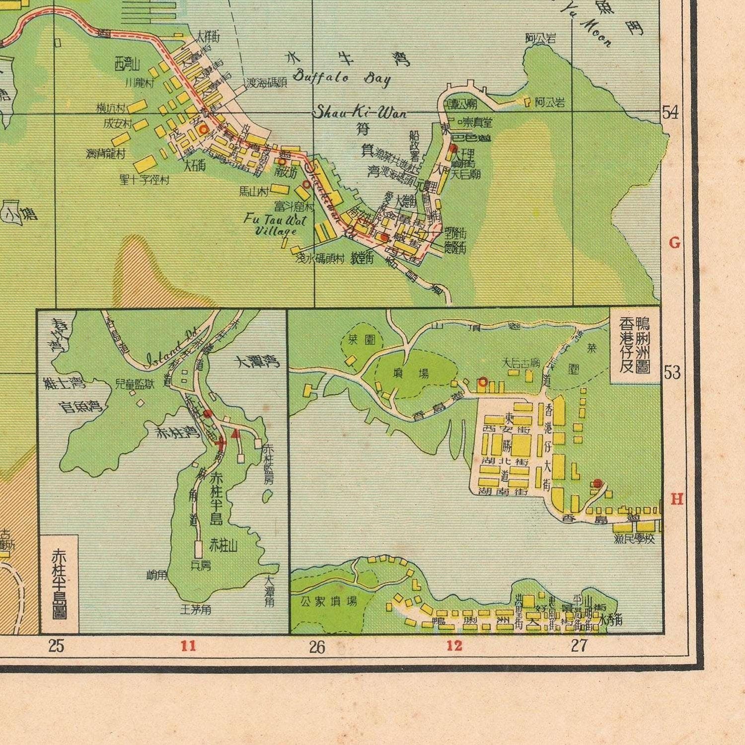 detail of the map from the bottom right corner