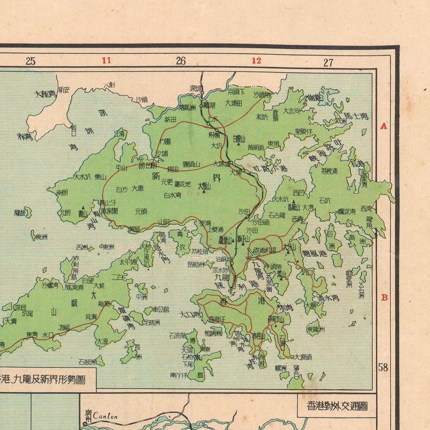 detail of the map from the top right corner