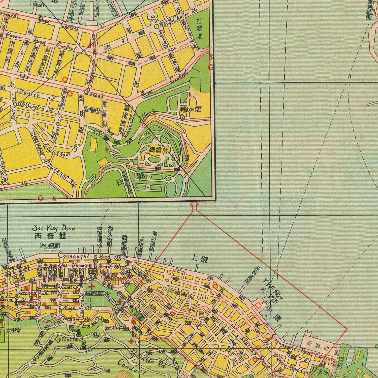 detail of the map from the centre 