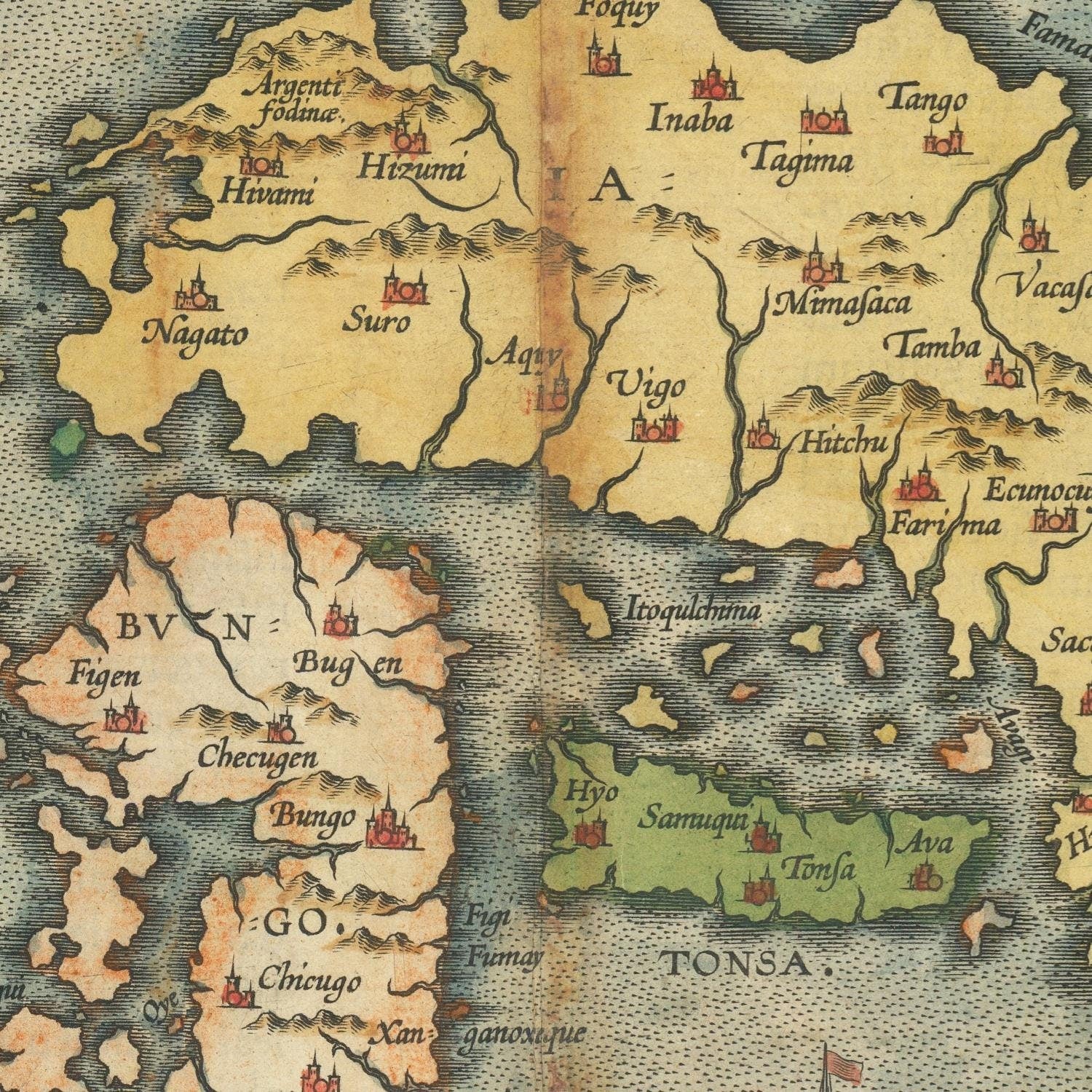 detail of the map from the centre 