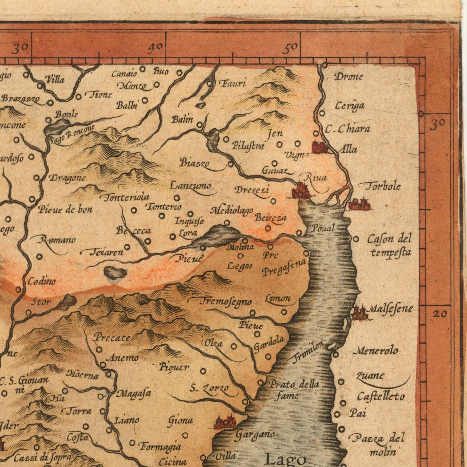 detail of the map from the top right corner