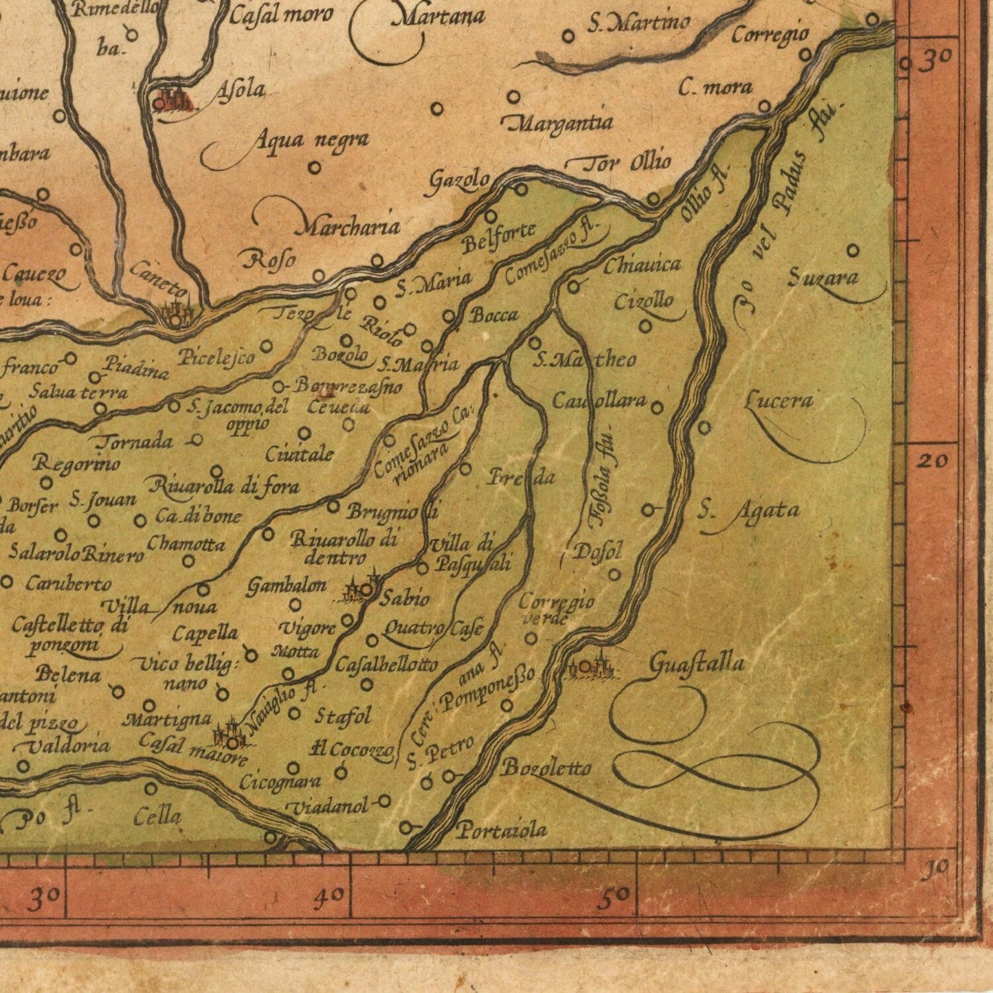 detail of the map from the bottom right corner