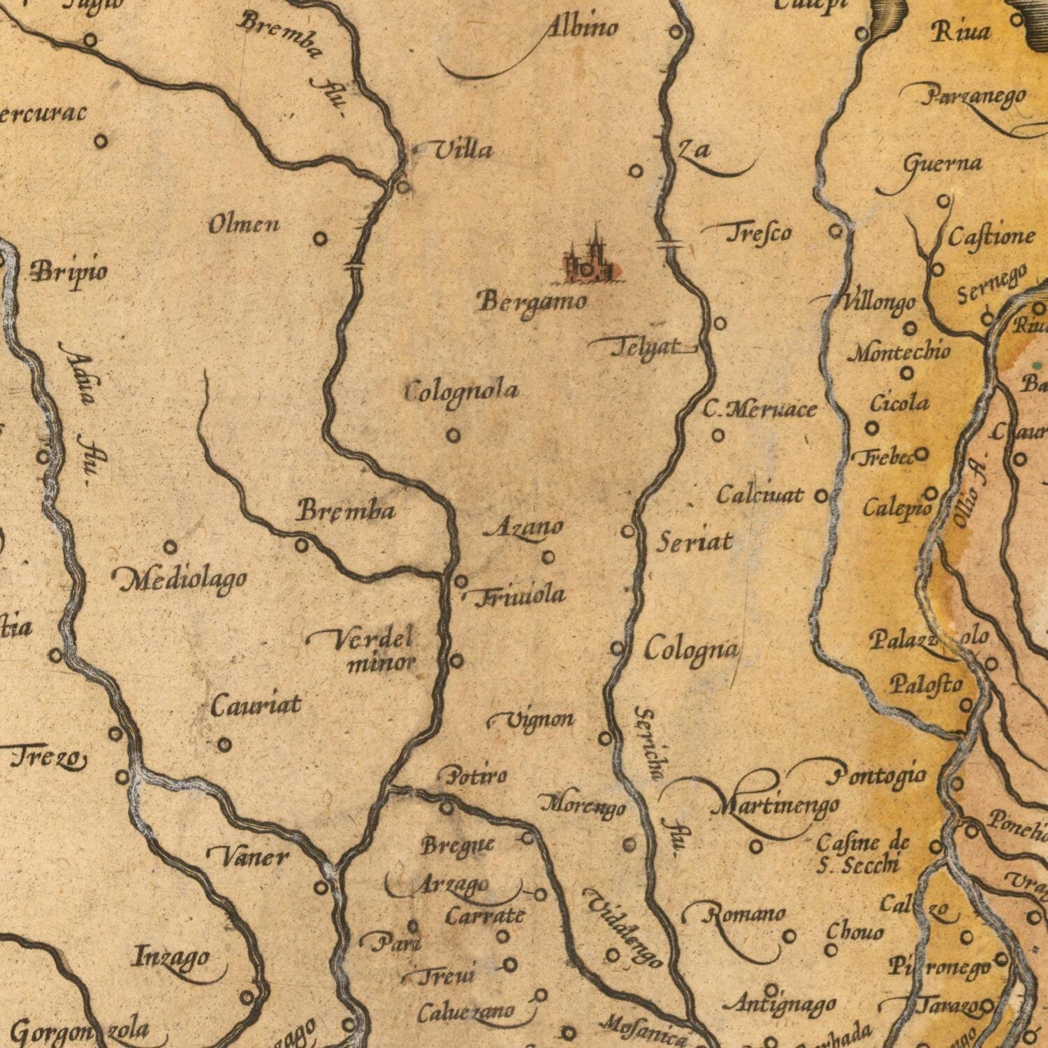 detail of the map from the centre 