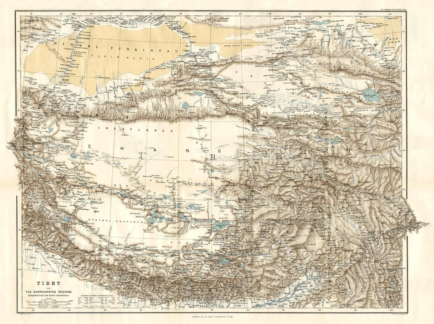 presentation of the map reproduction without a frame