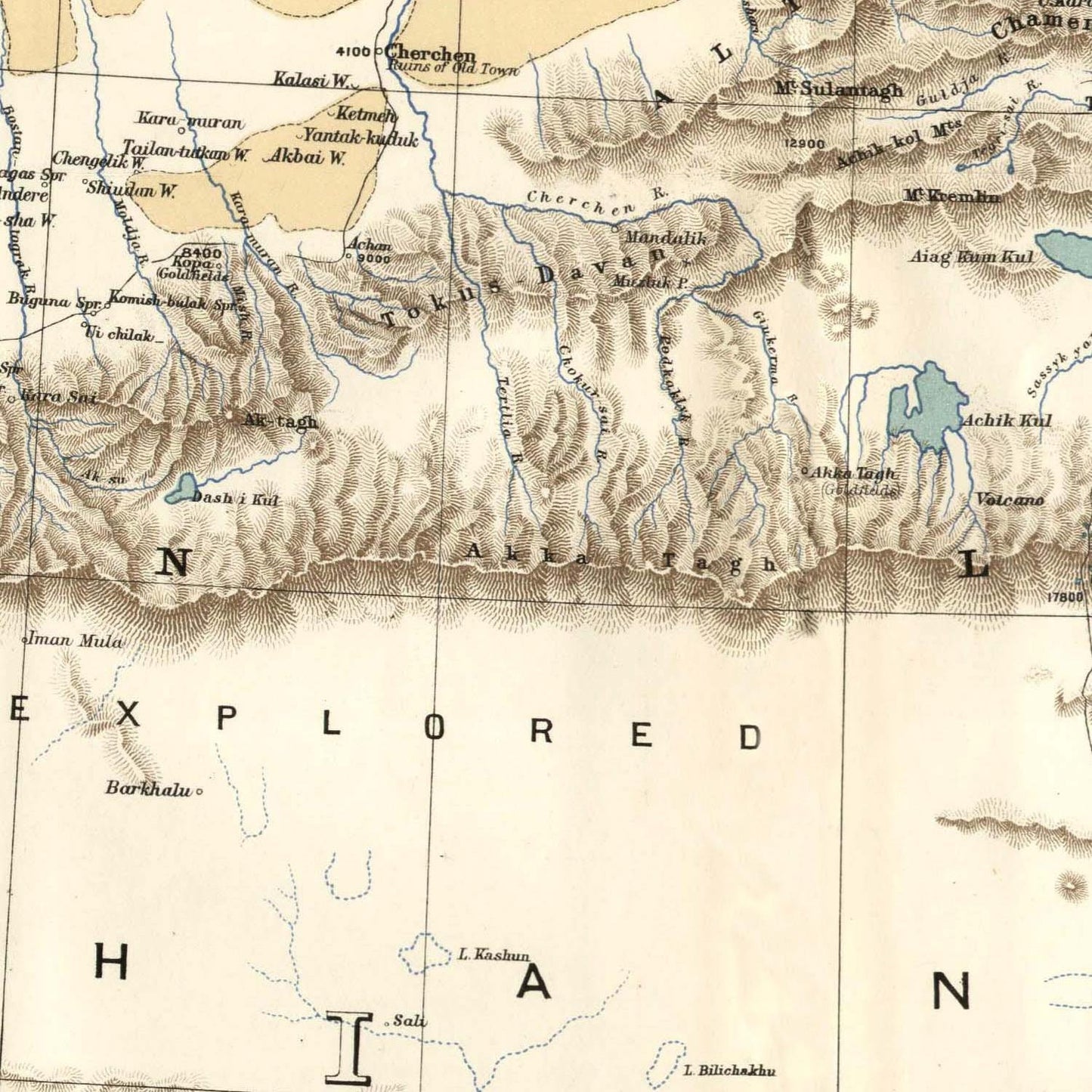 detail of the map from the centre left