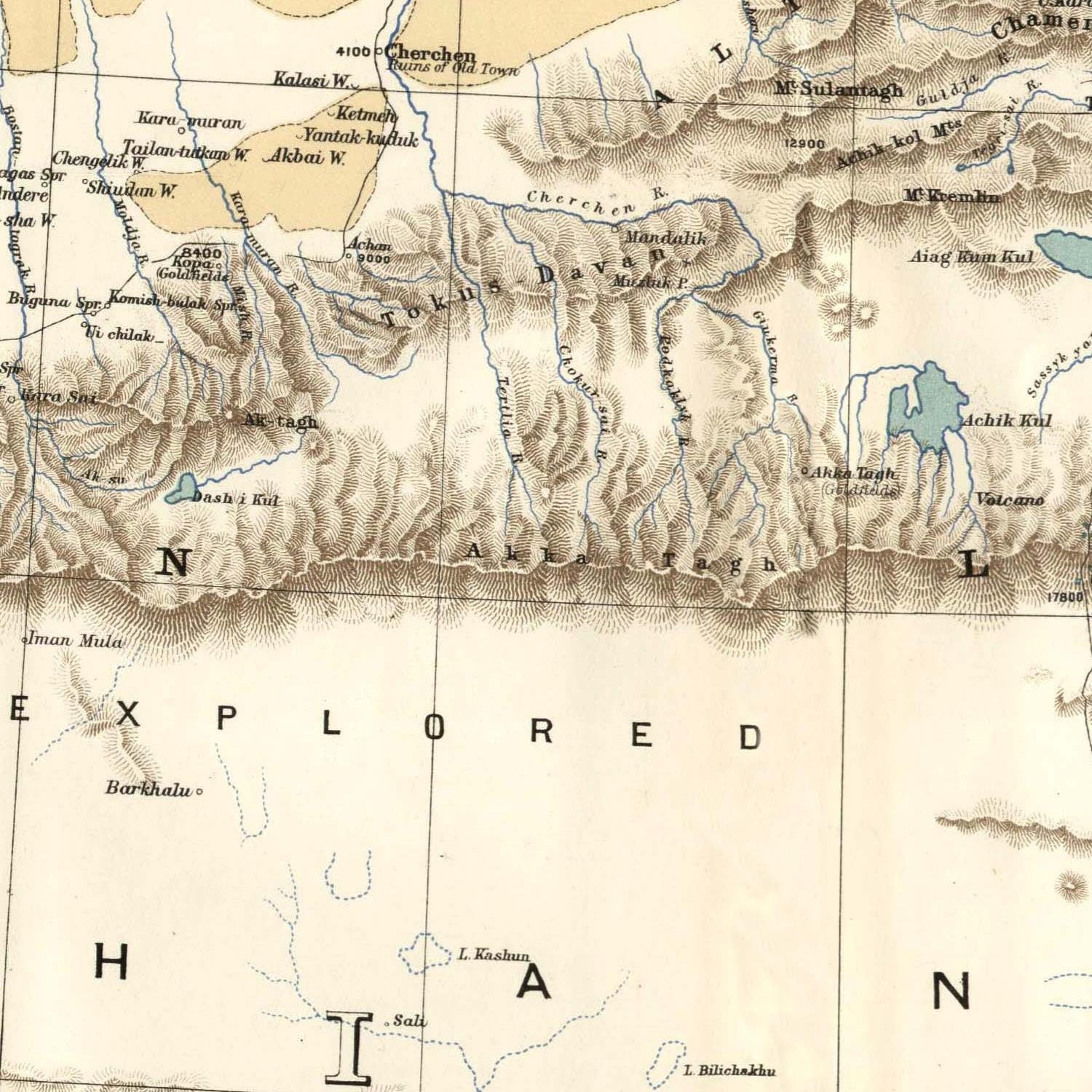 detail of the map from the centre left