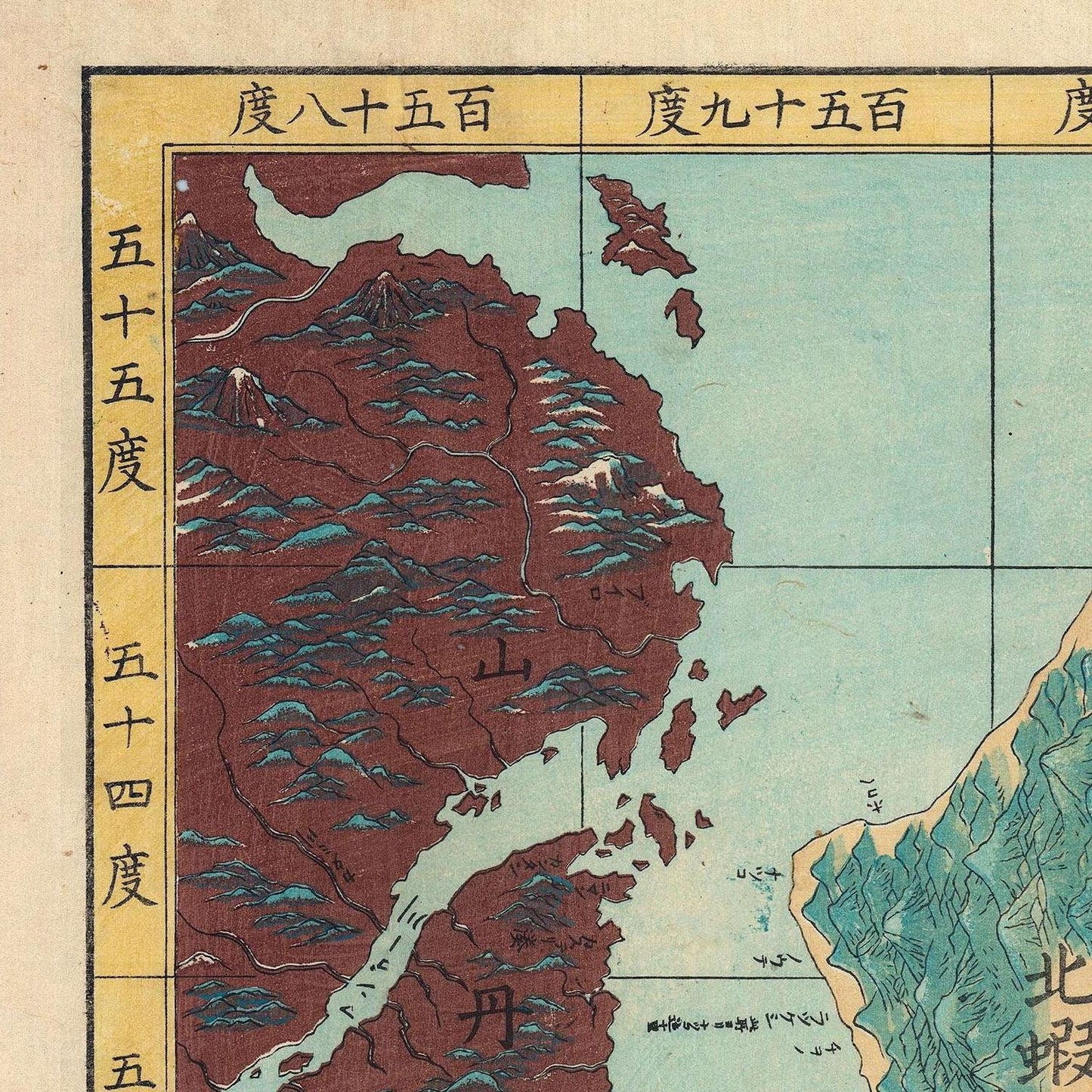 detail of the map from the top left corner
