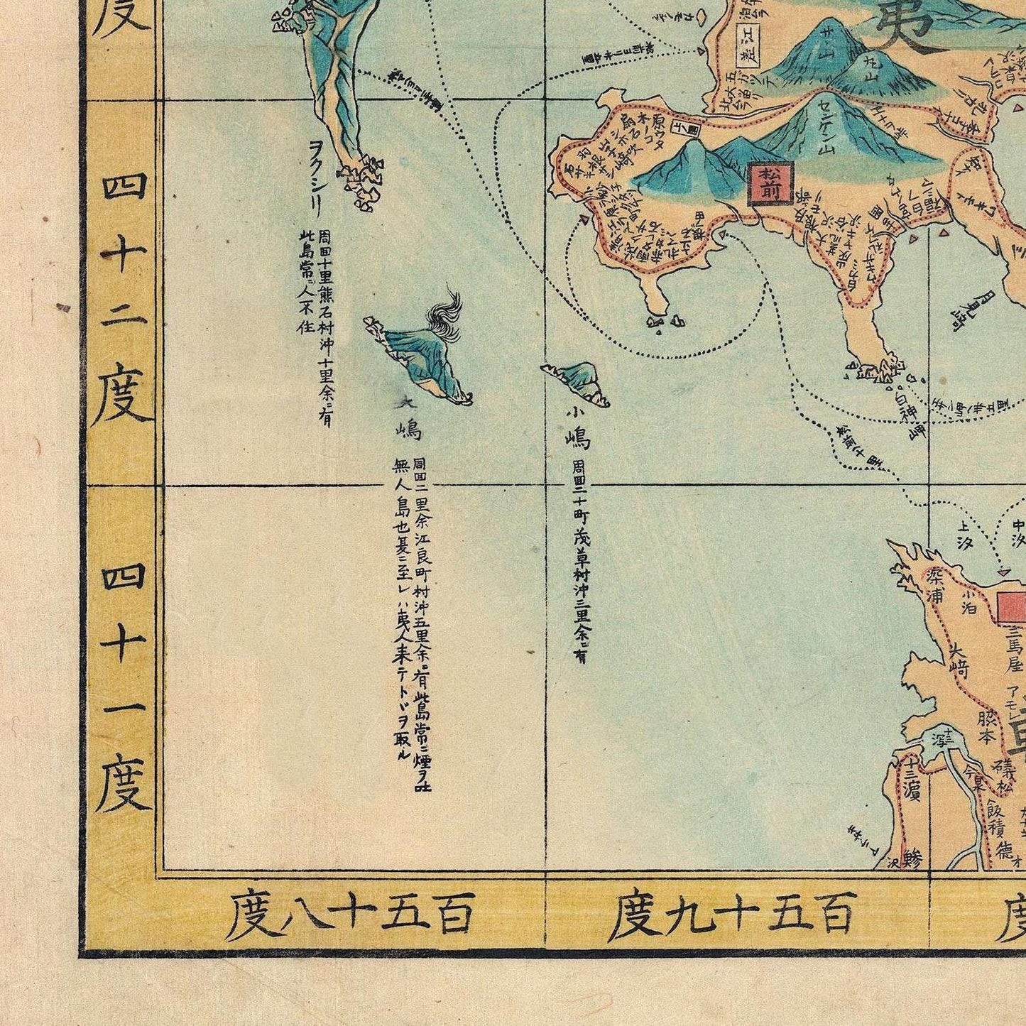 detail of the map from the bottom left corner