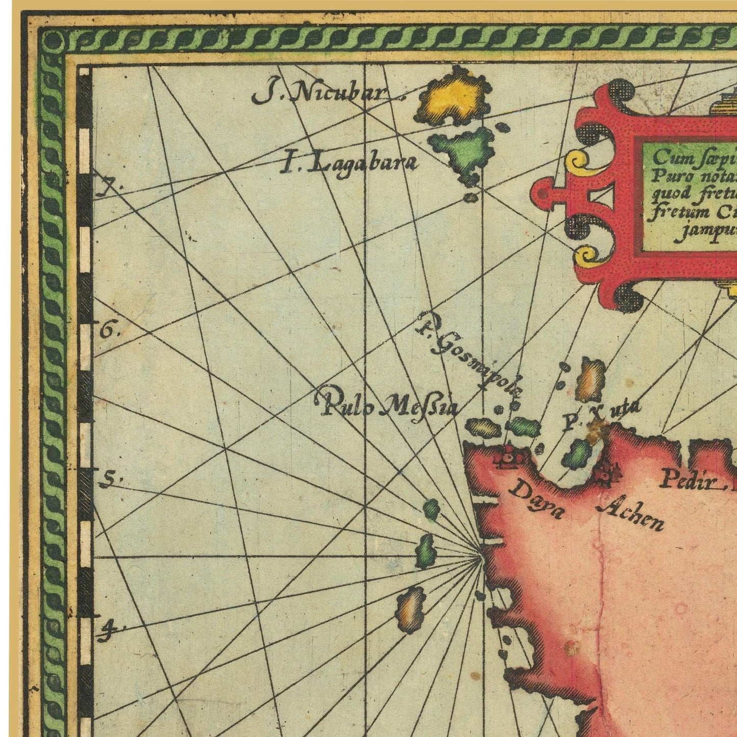 detail of the map from the top left corner