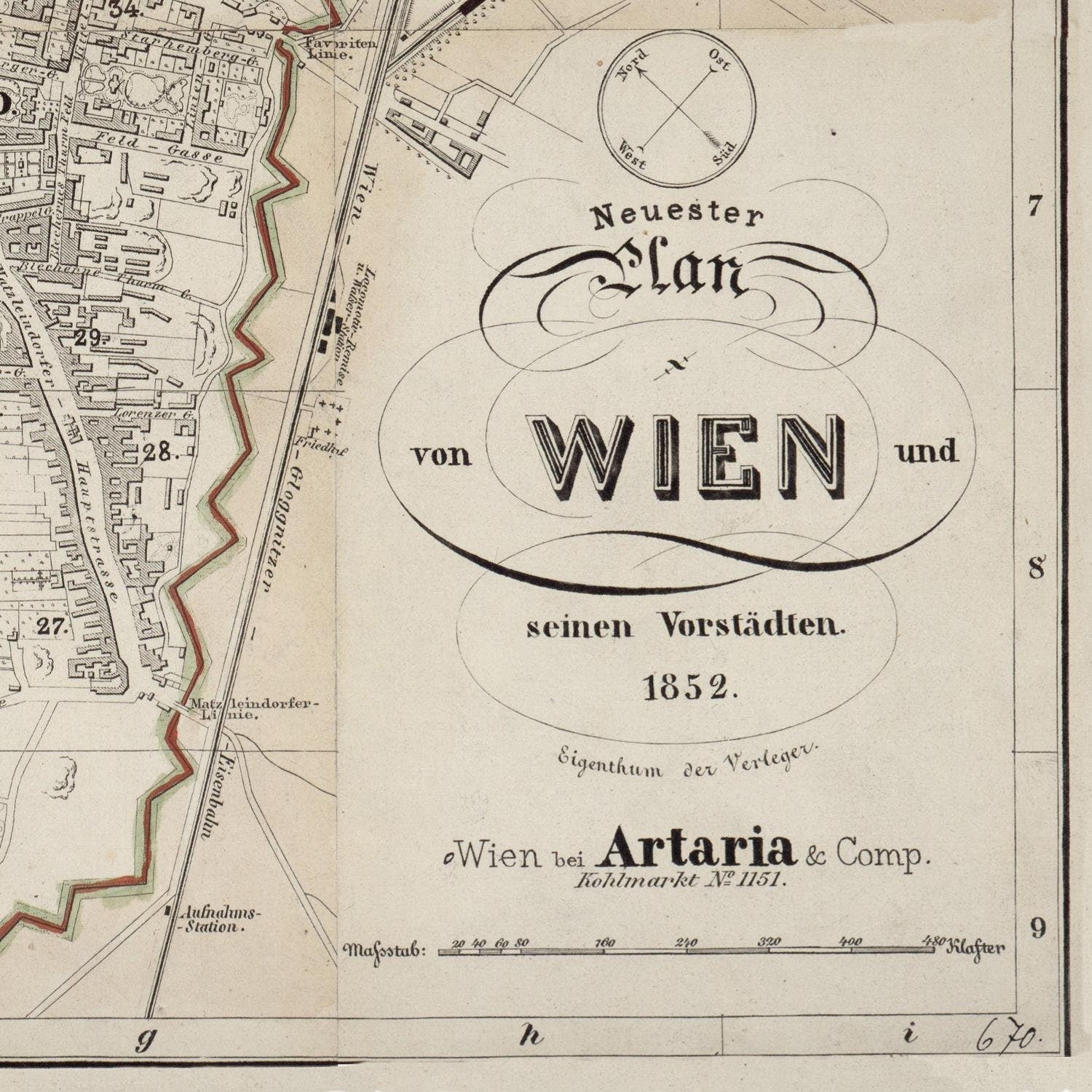 detail of the map from the bottom right corner