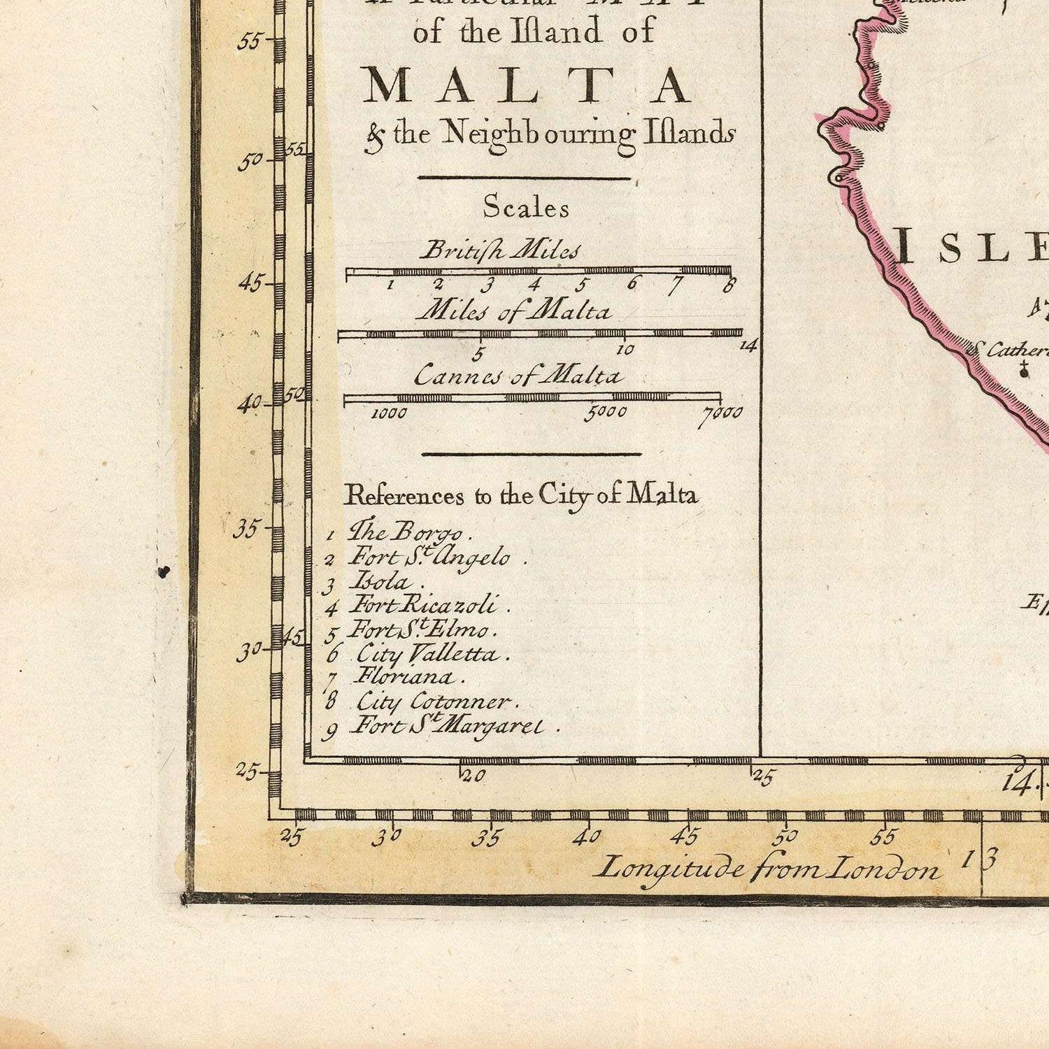 detail of the map from the bottom left corner