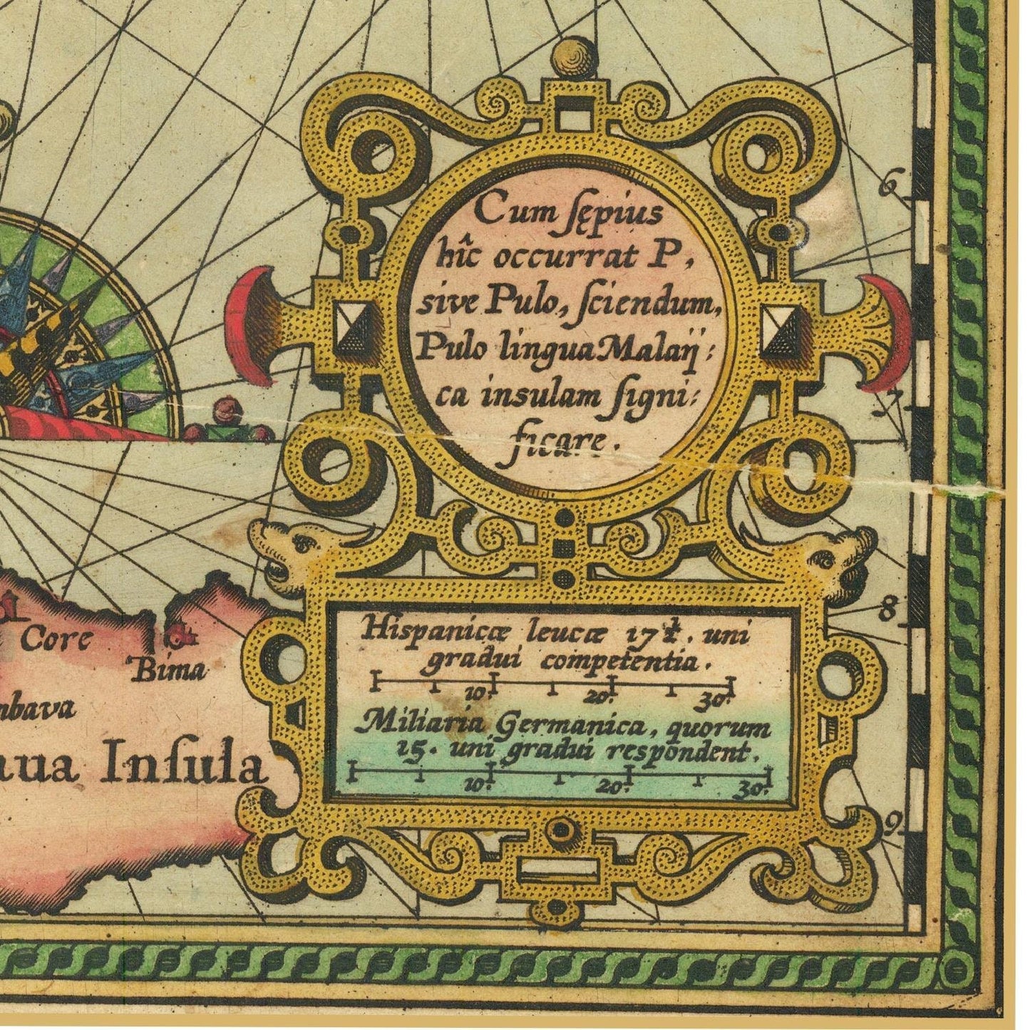 detail of the map from the bottom right corner