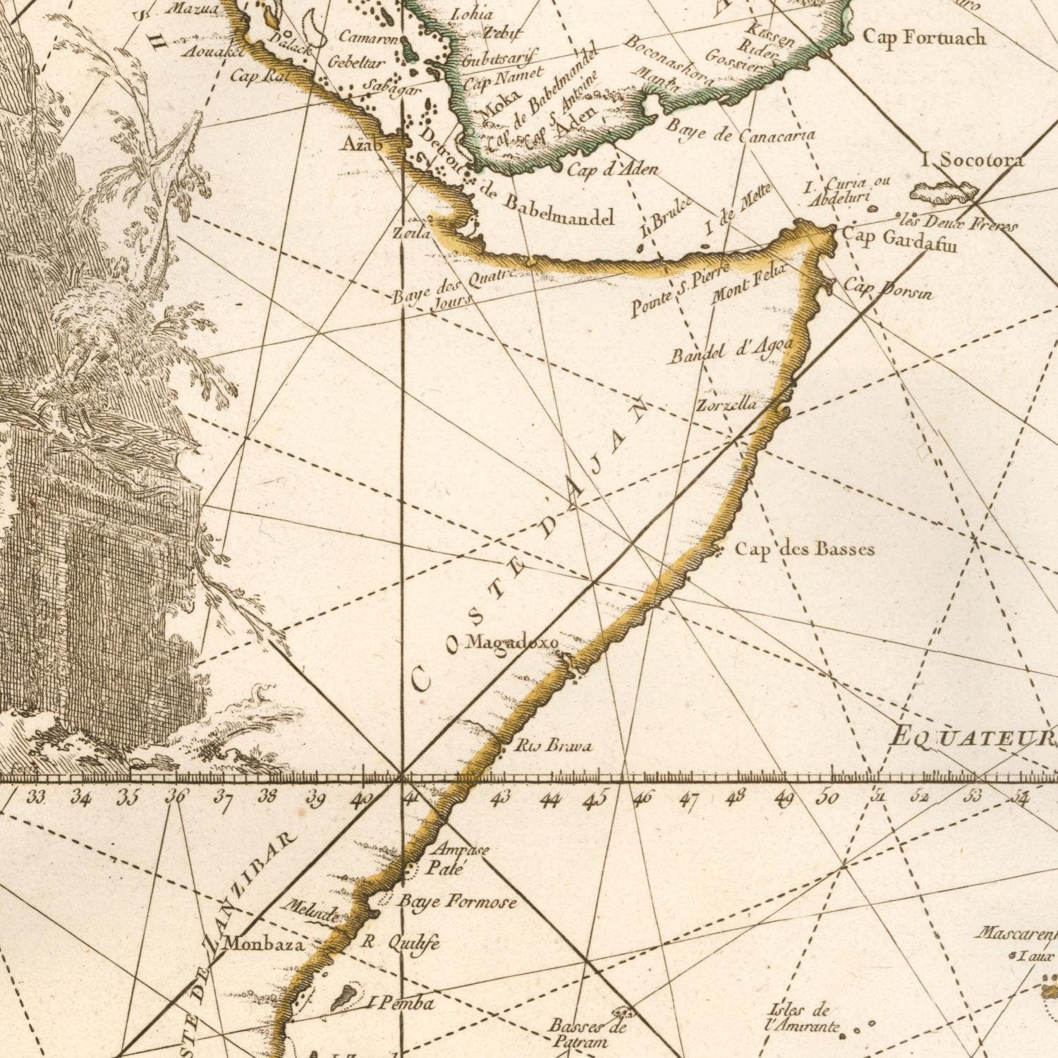 detail of the map from the centre left