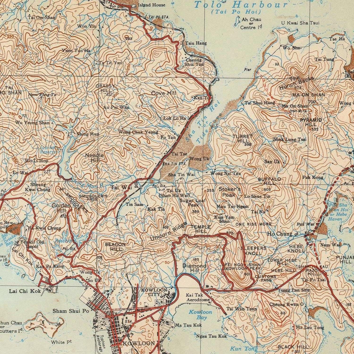 detail of the map from the centre 