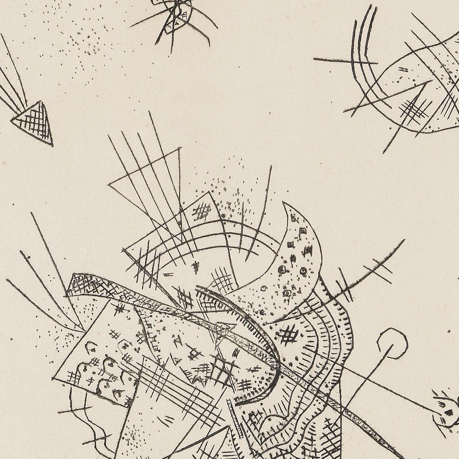 detail of the fine art reproduction from the centre left