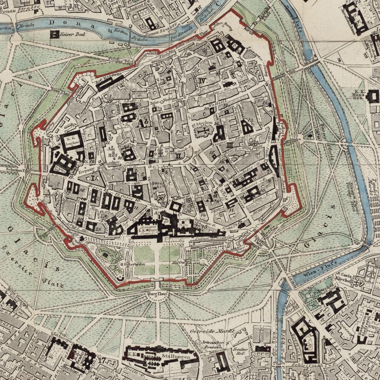 detail of the map from the centre left