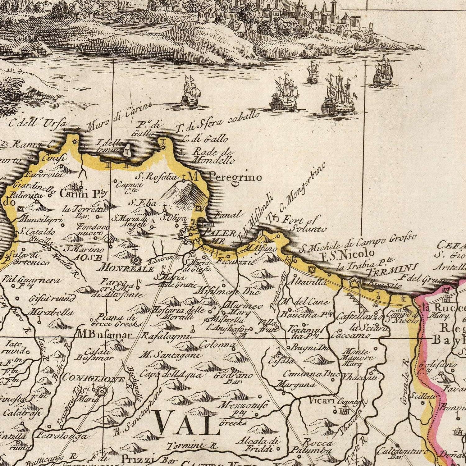 detail of the map from the centre left