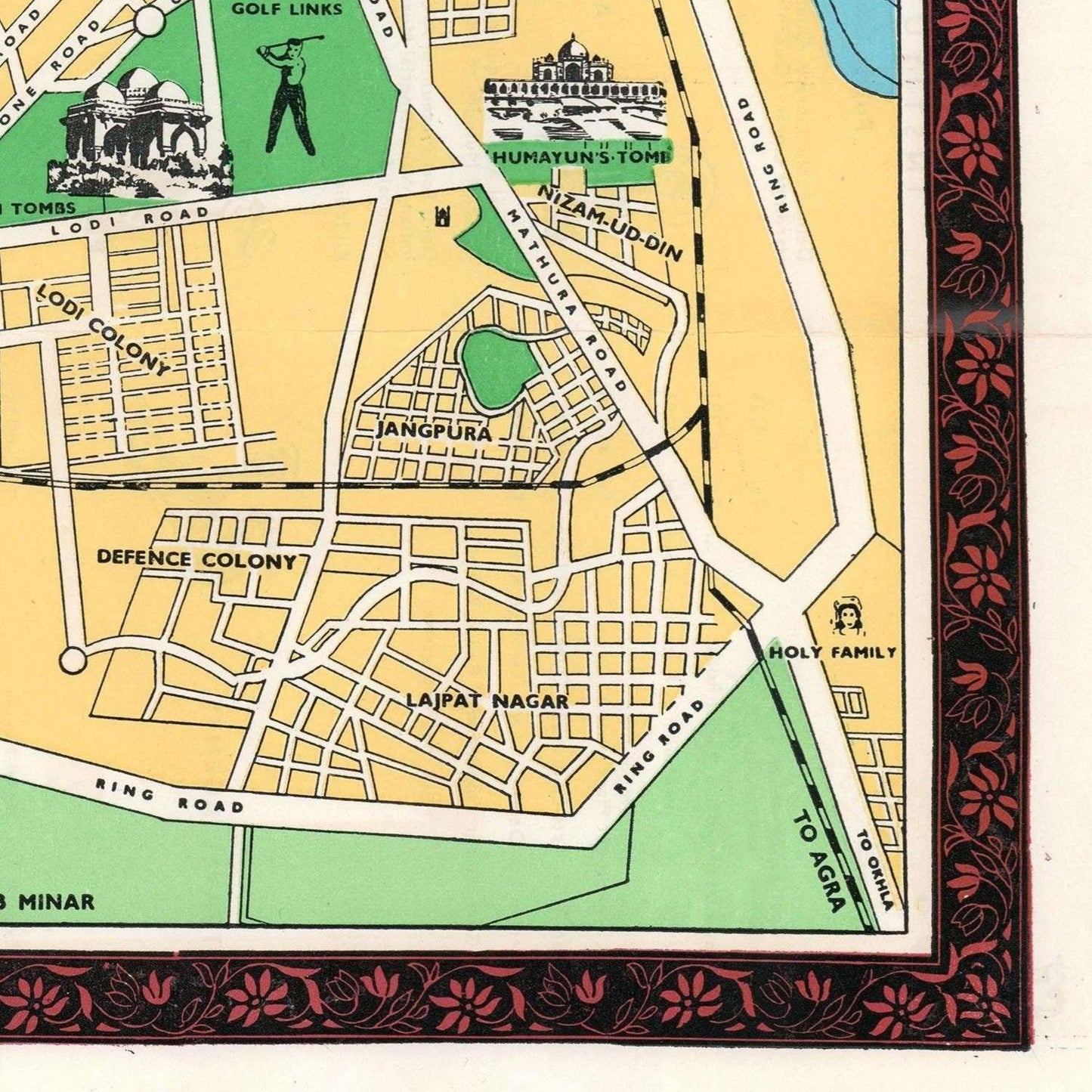 detail of the map from the bottom right corner