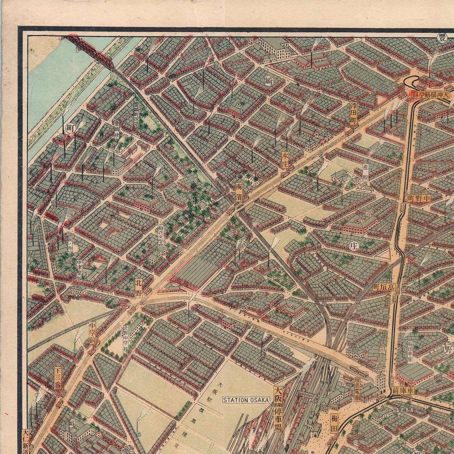 detail of the map from the top left corner