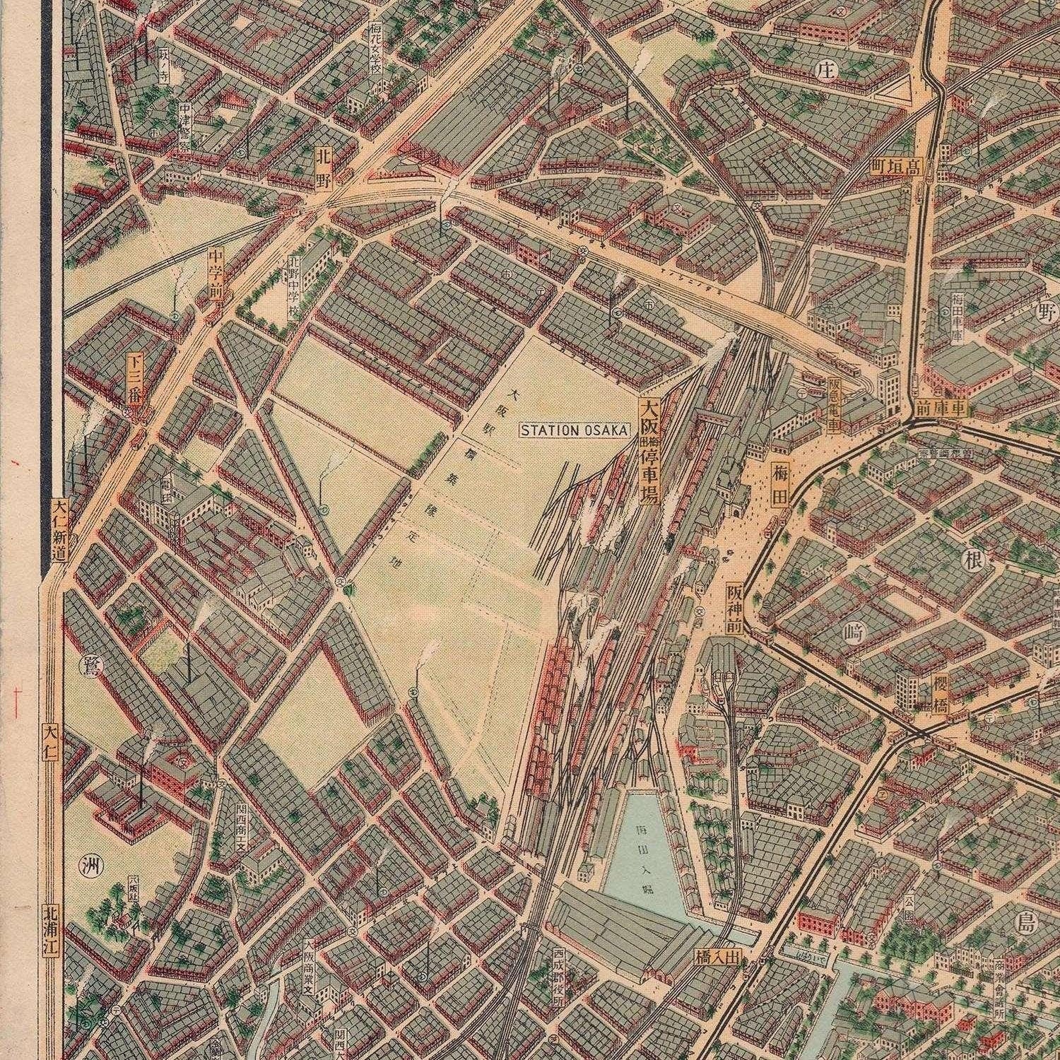 detail of the map from the centre left