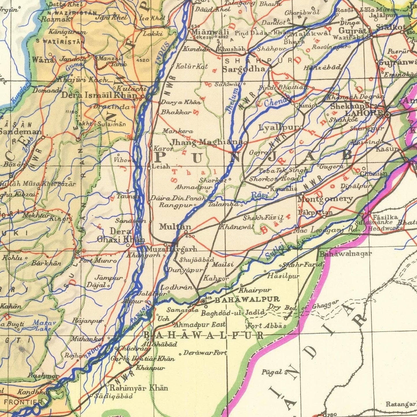 detail of the map from the centre 