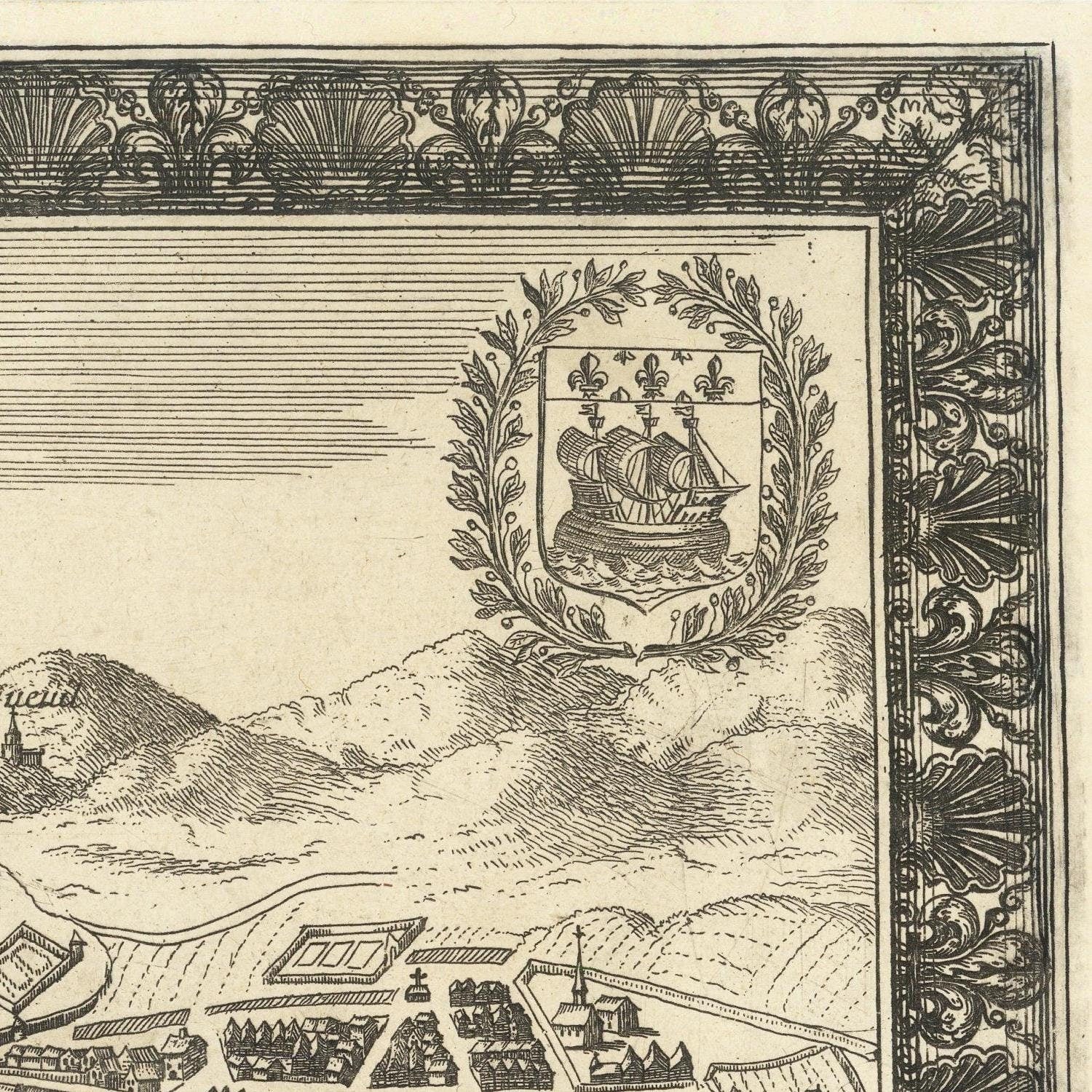 detail of the map from the top right corner