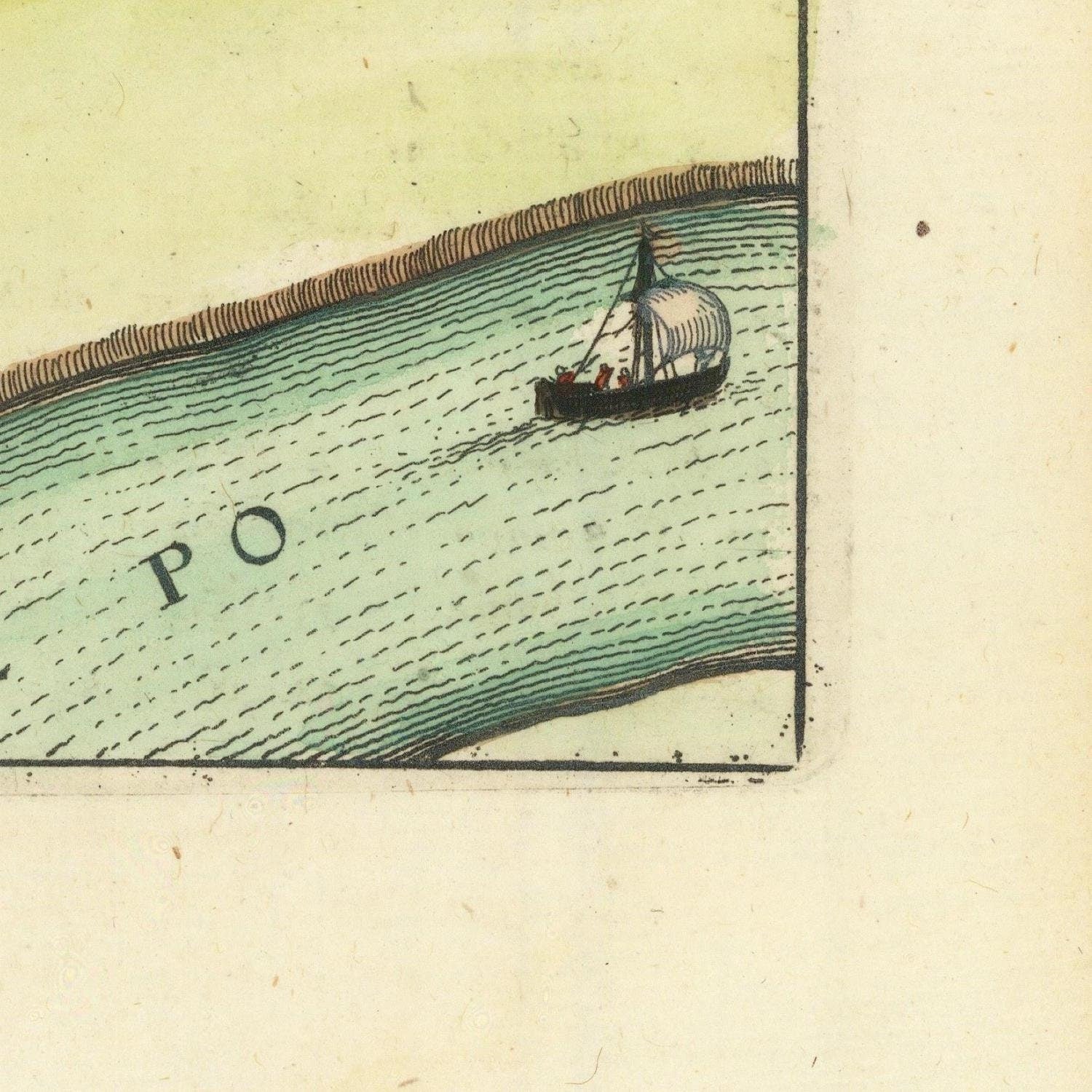 detail of the map from the bottom right corner