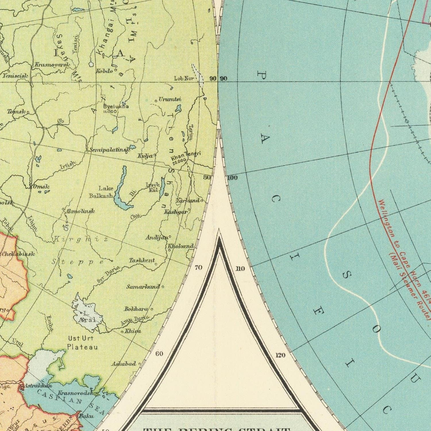 detail of the map from the centre 