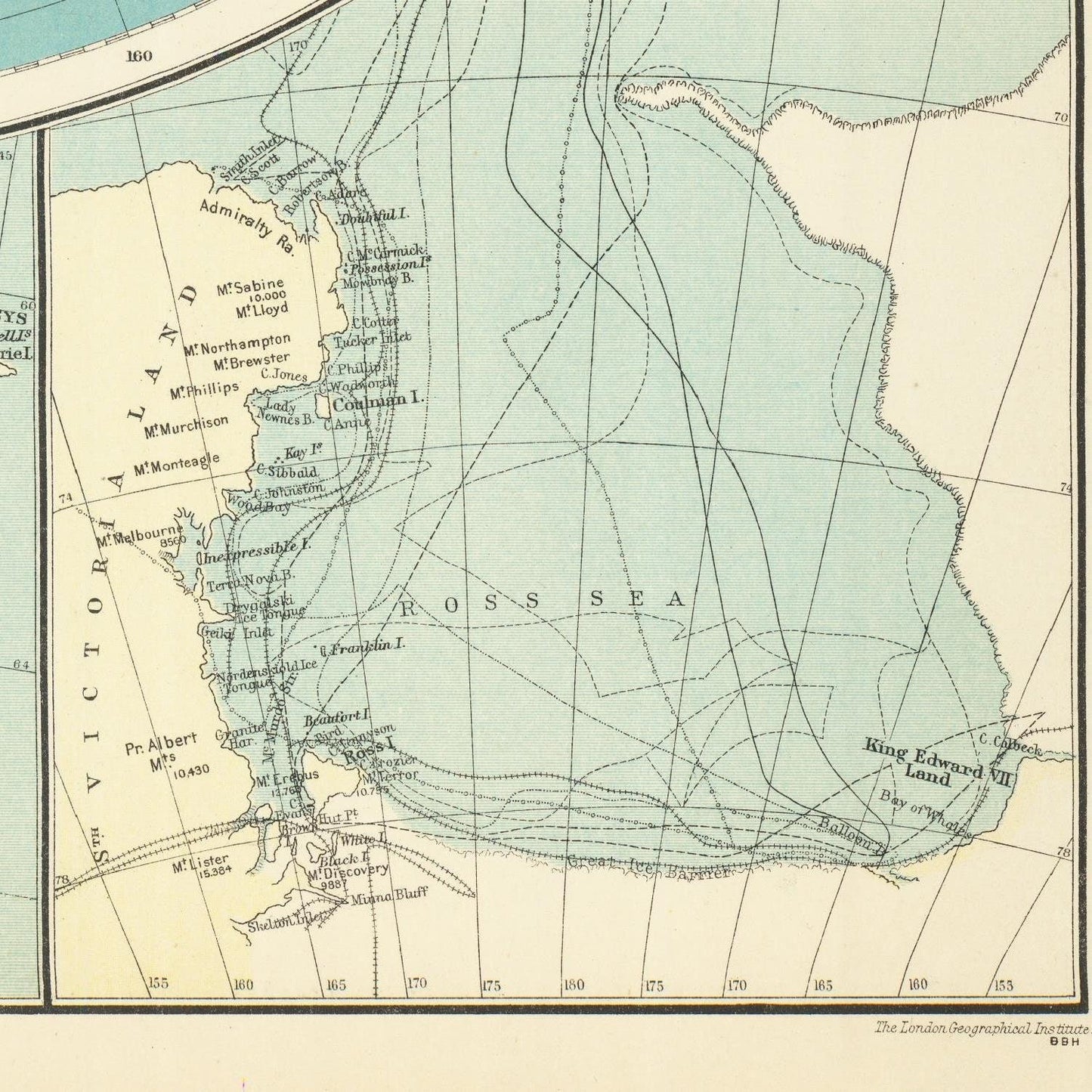 detail of the map from the bottom right corner