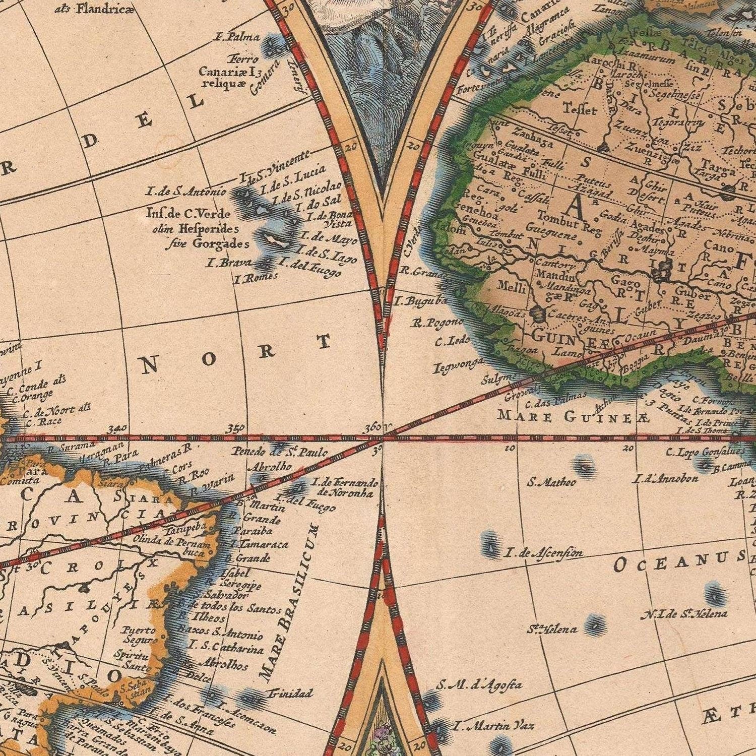 detail of the map from the centre 