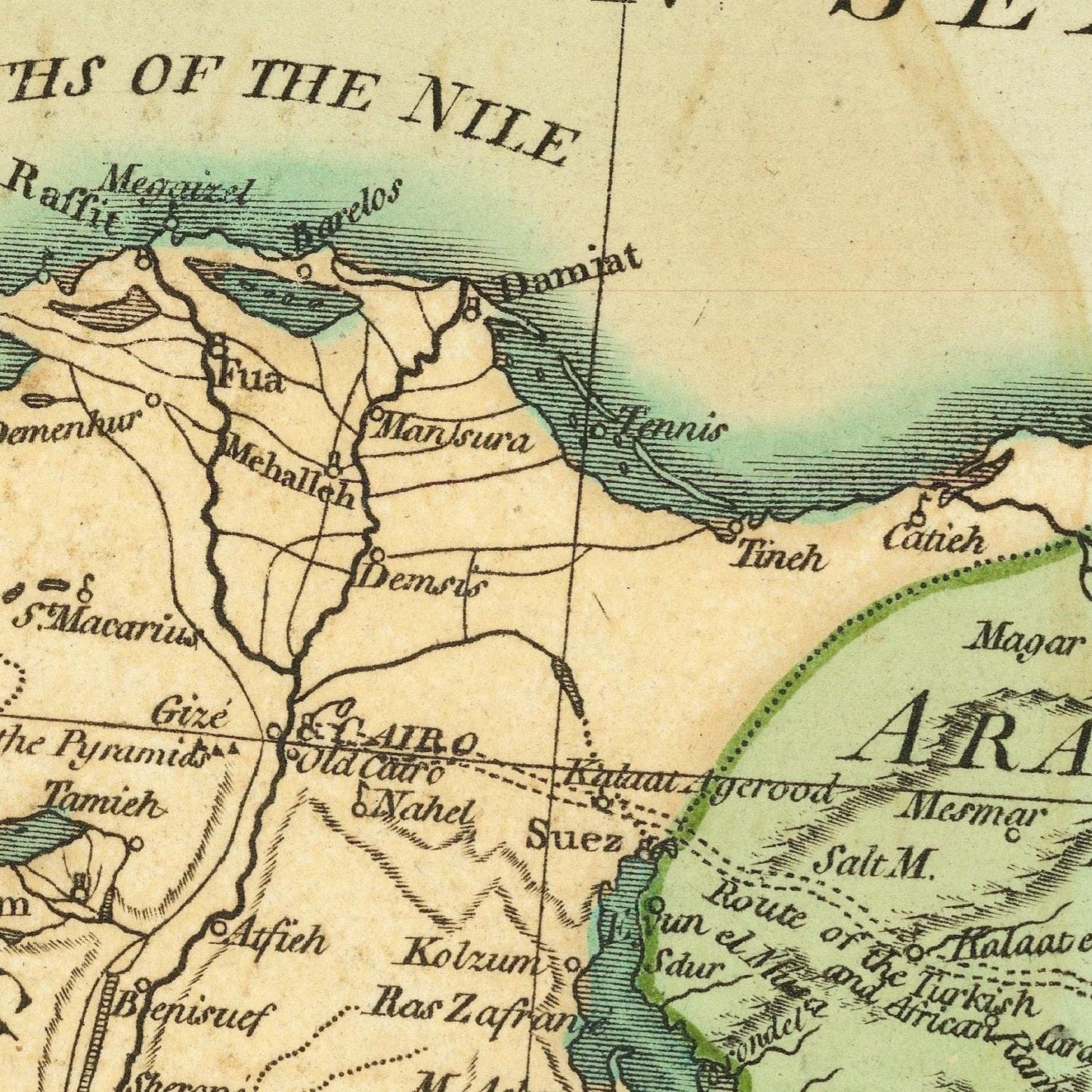 detail of the map from the centre left