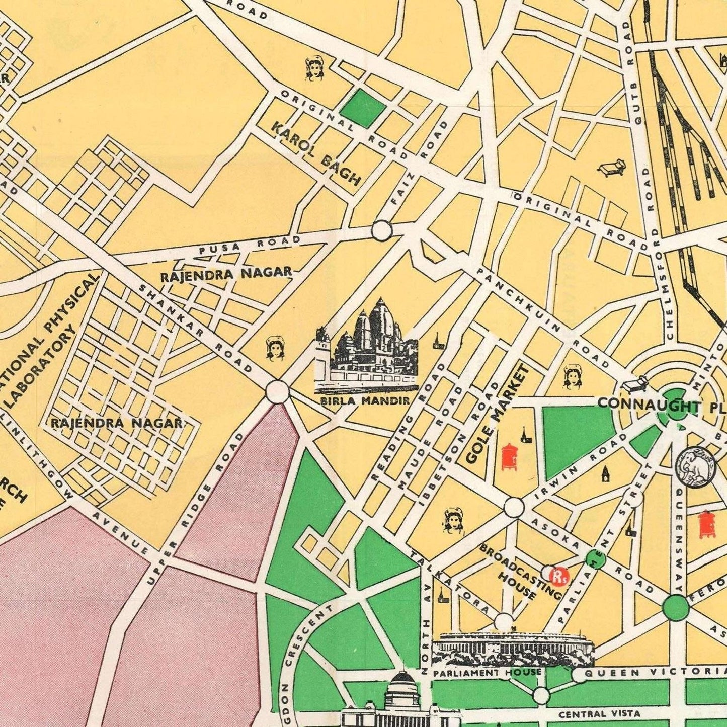 detail of the map from the centre 