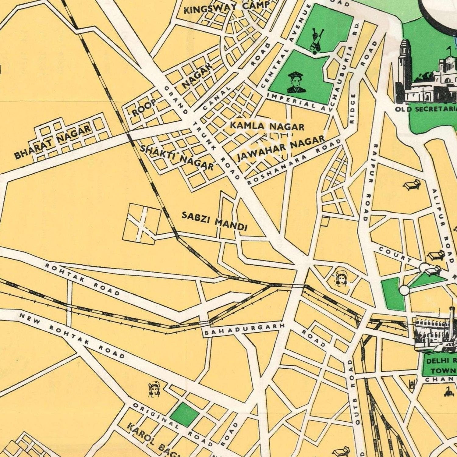 detail of the map from the centre left