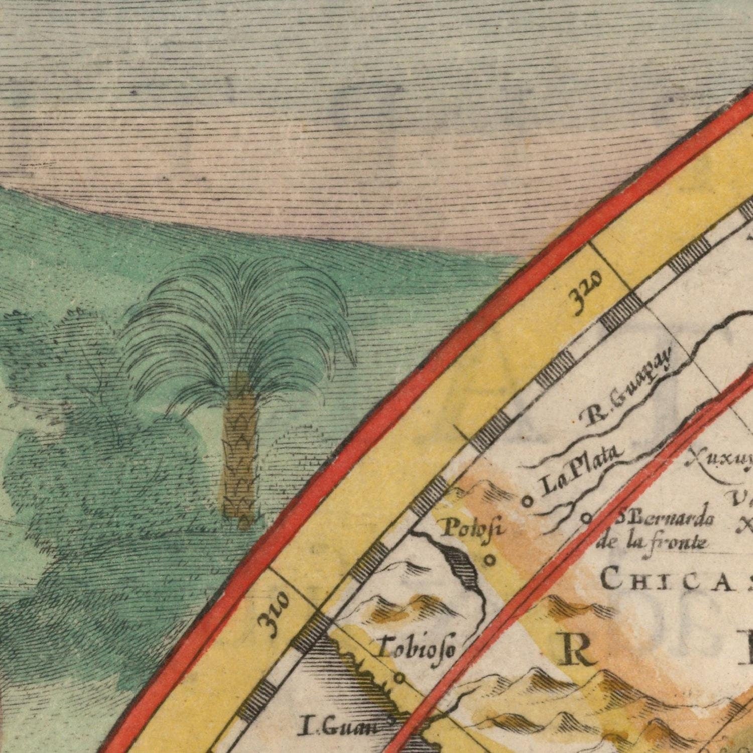 detail of the map from the centre left