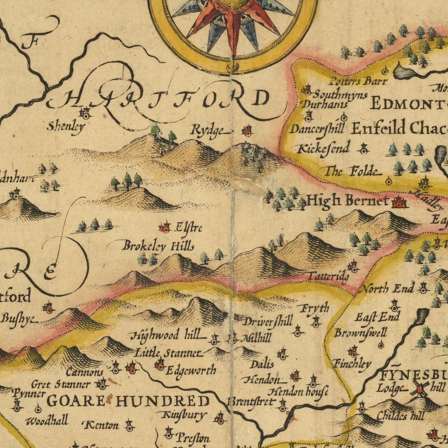 detail of the map from the centre 