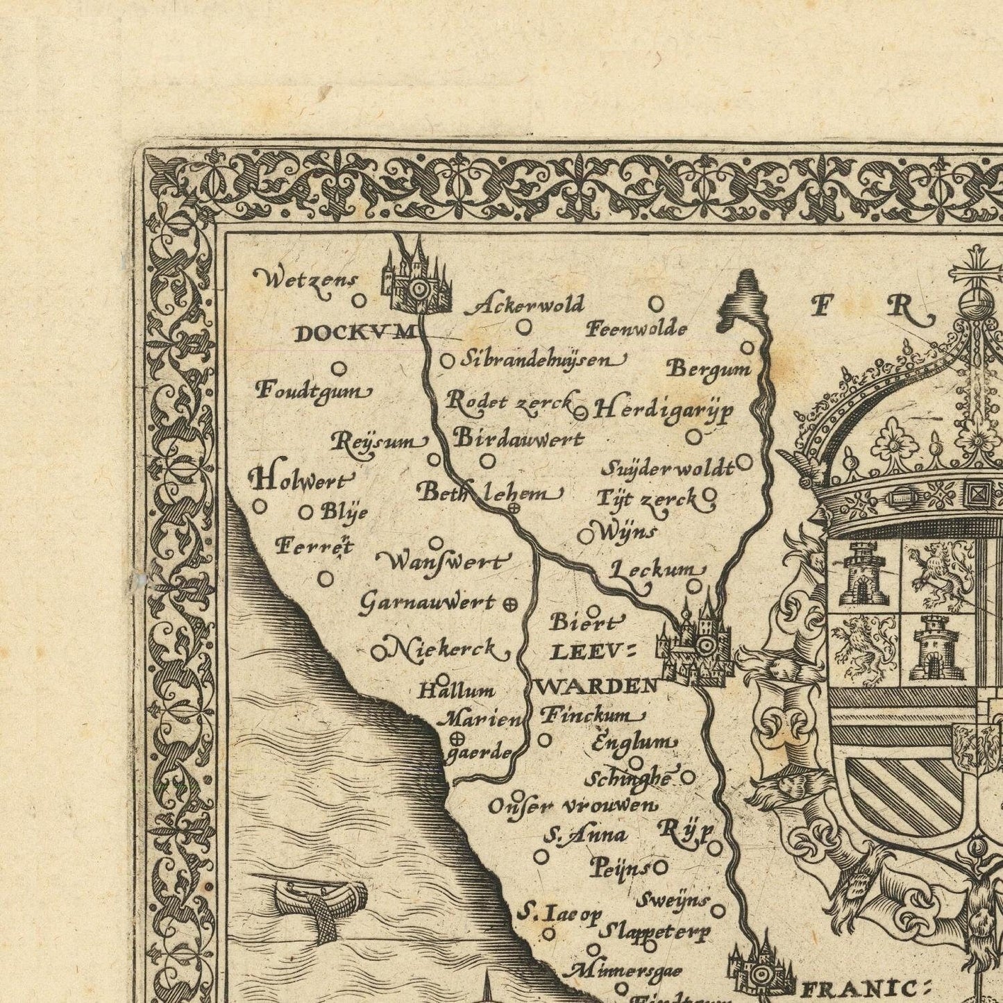 detail of the map from the top left corner