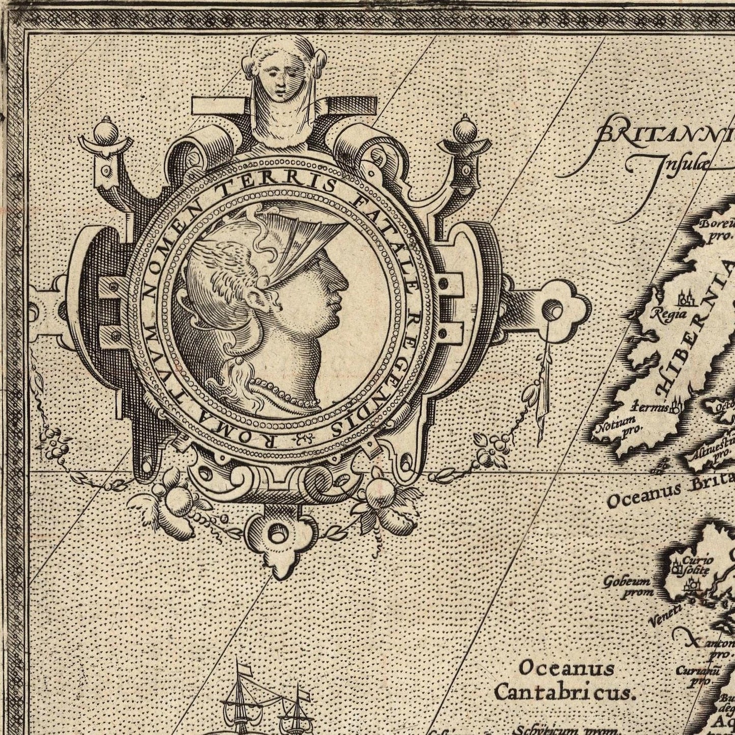 detail of the map from the top left corner