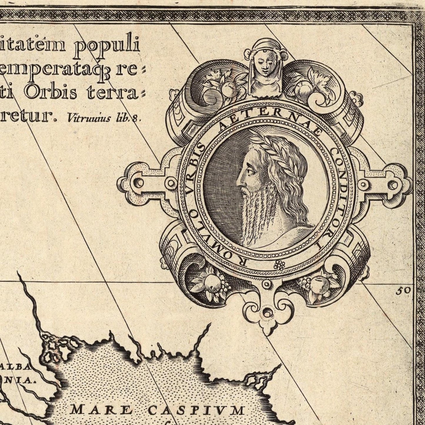 detail of the map from the top right corner