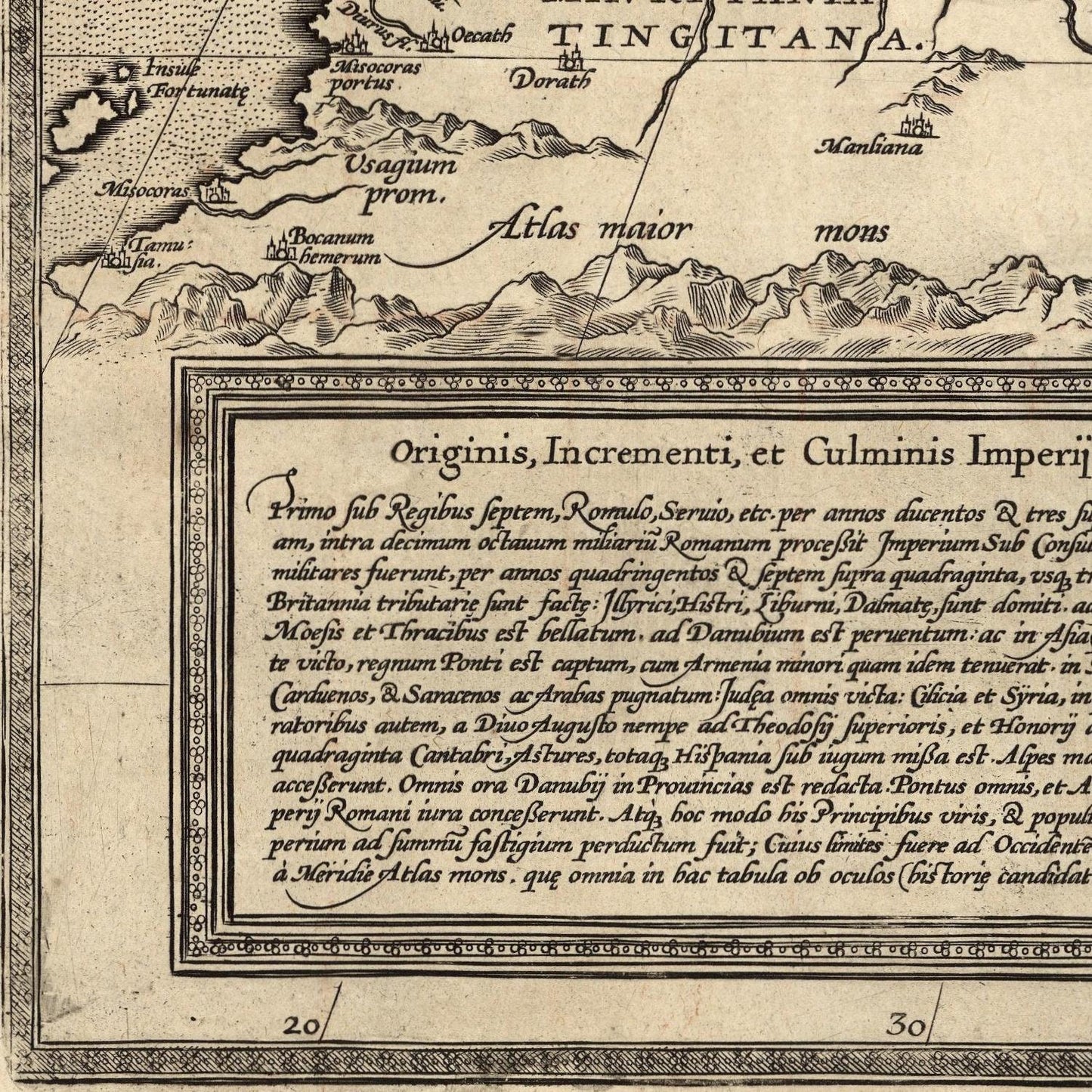 detail of the map from the bottom left corner