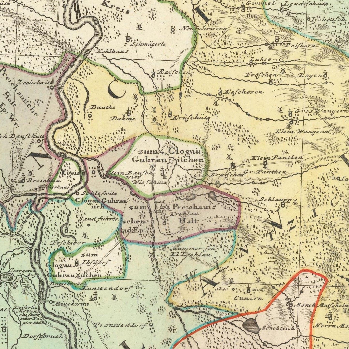 detail of the map from the centre 