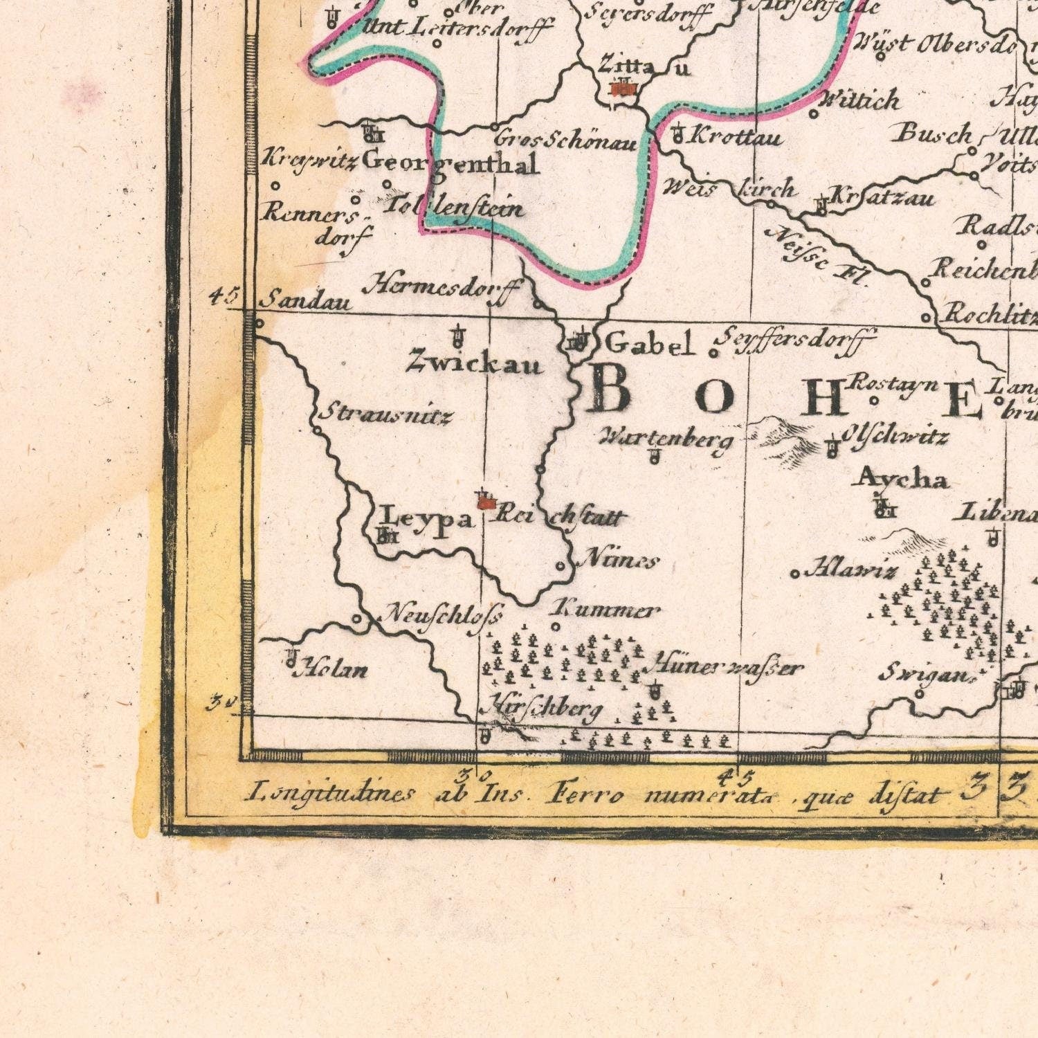 detail of the map from the bottom left corner