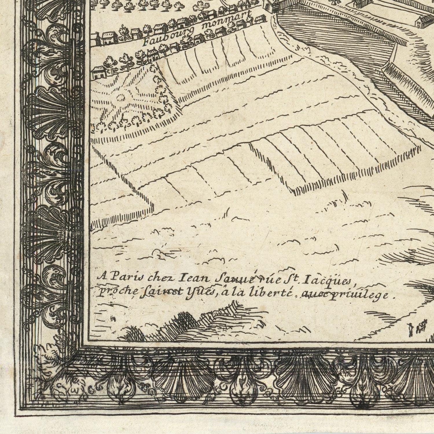 detail of the map from the bottom left corner