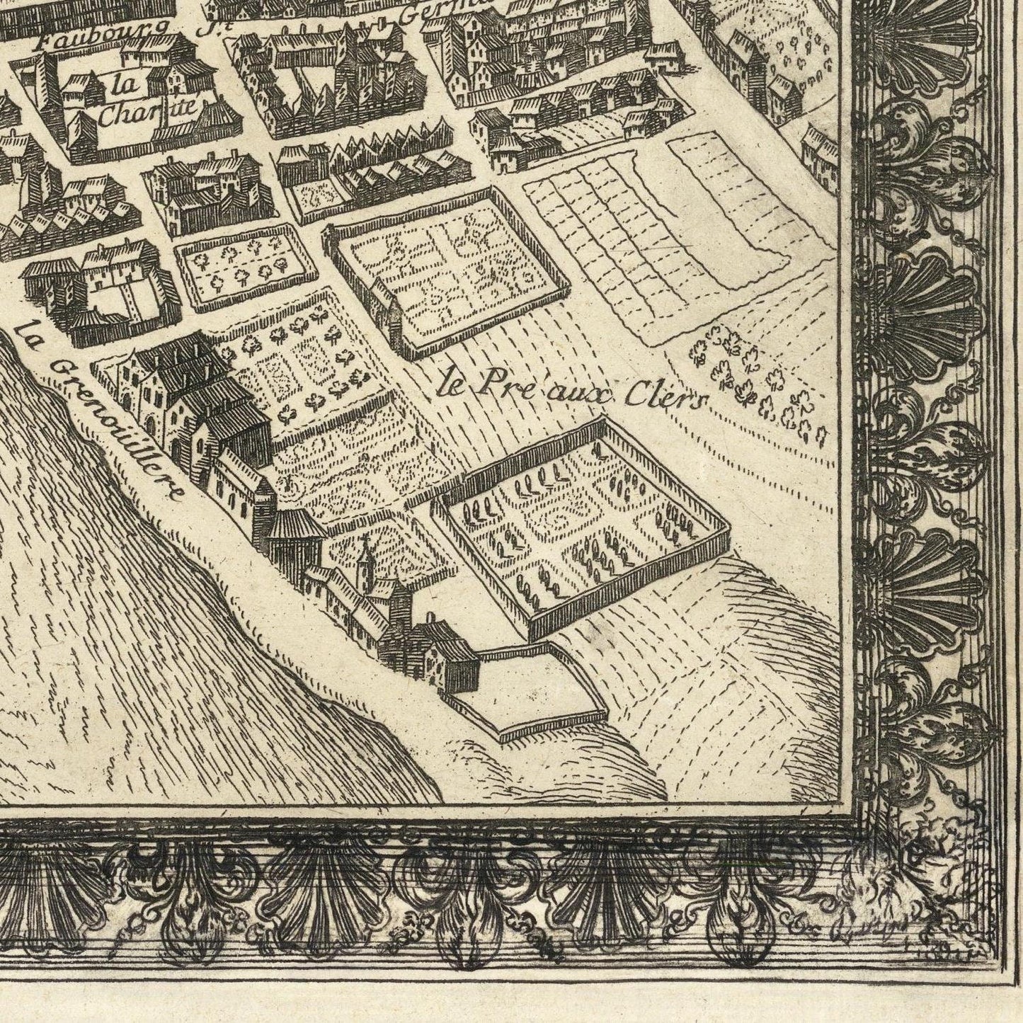 detail of the map from the bottom right corner